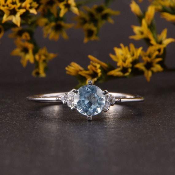 Aquamarine promise rings for her deals