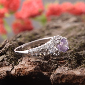 Starchenie Sterling Silver Cross Ring With Amethyst - February Birthstone, Size 8, Rhodium Plated - View #10