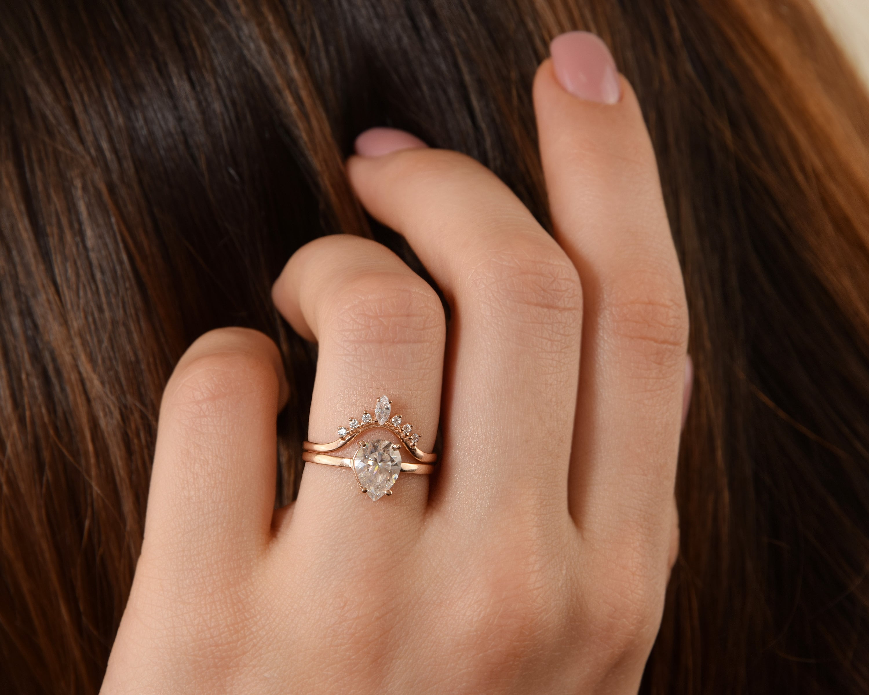 Unique Promise Rings Set for Her Simple & Dainty 14k Rose Etsy UK