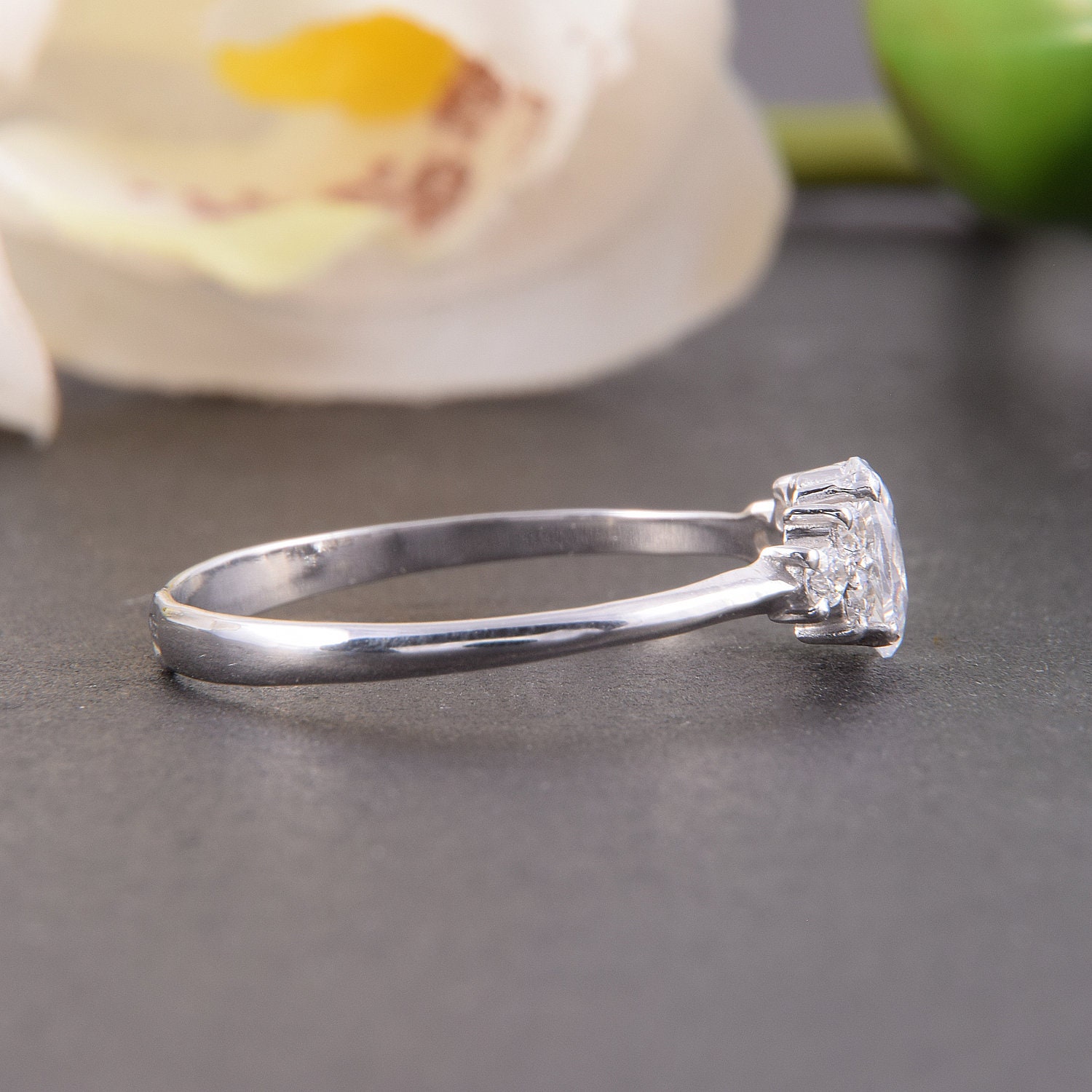 Wedding Rings Set Bridal Rings Set Dainty Wedding Rings Etsy