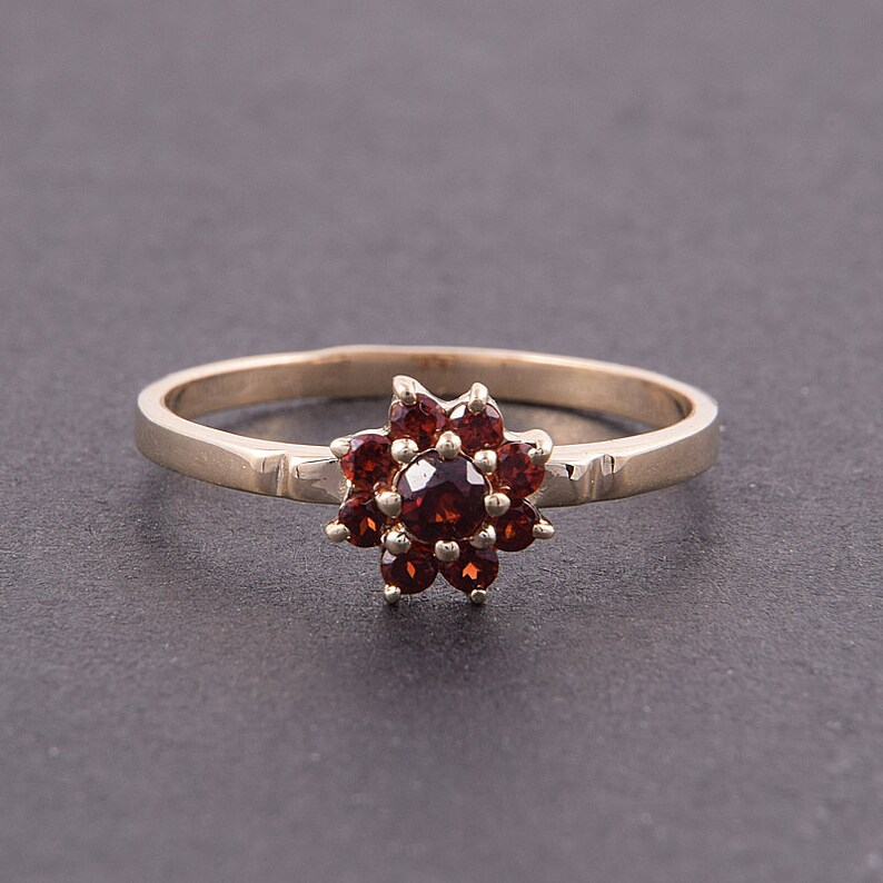 Promise ring Minimalist ring Tiny ring Garnet ring Gemstone ring Yellow gold ring Dainty ring Custom stone ring Birthstone ring