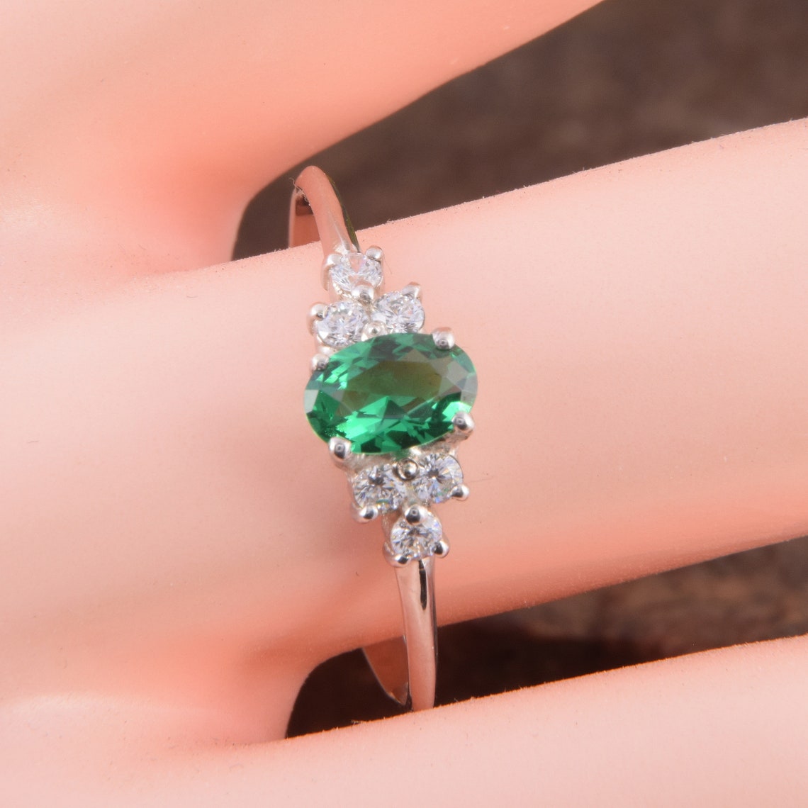 925 sterling silver emerald promise ring for her Small & Etsy