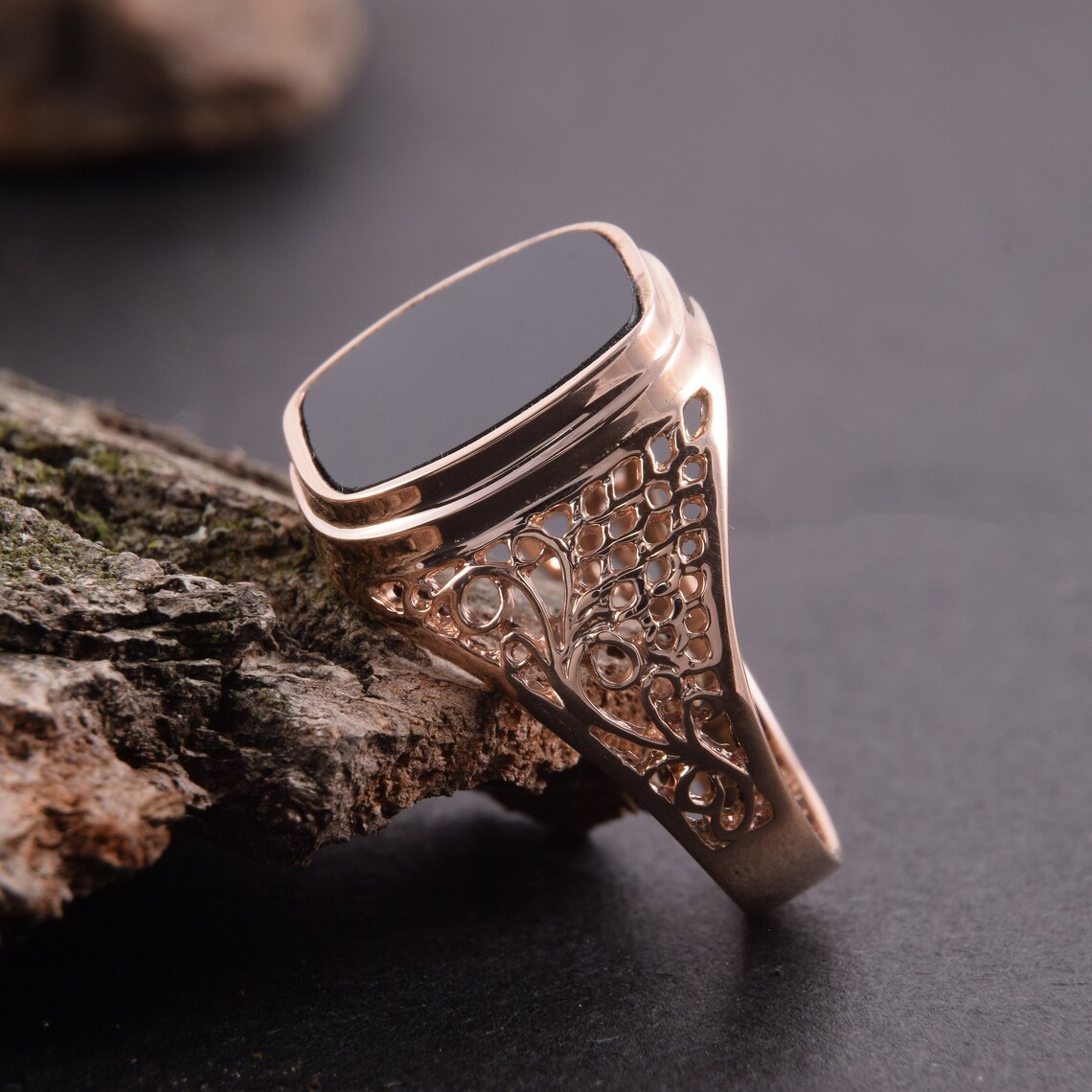 Black Onyx Ring Onyx Men Ring Square Men Ring Signet Men | Etsy