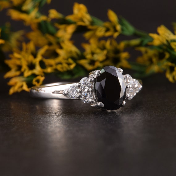Black stone promise ring deals
