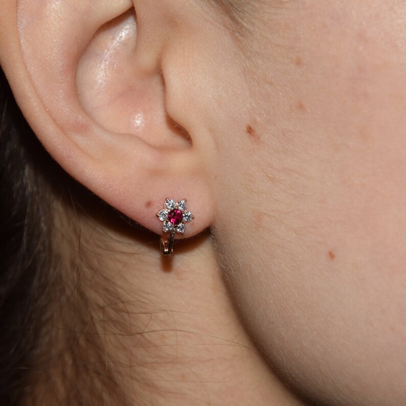Flower earrings Children earrings Everyday earrings Girls earrings Rose gold earrings Women gold earrings 14k gold earrings