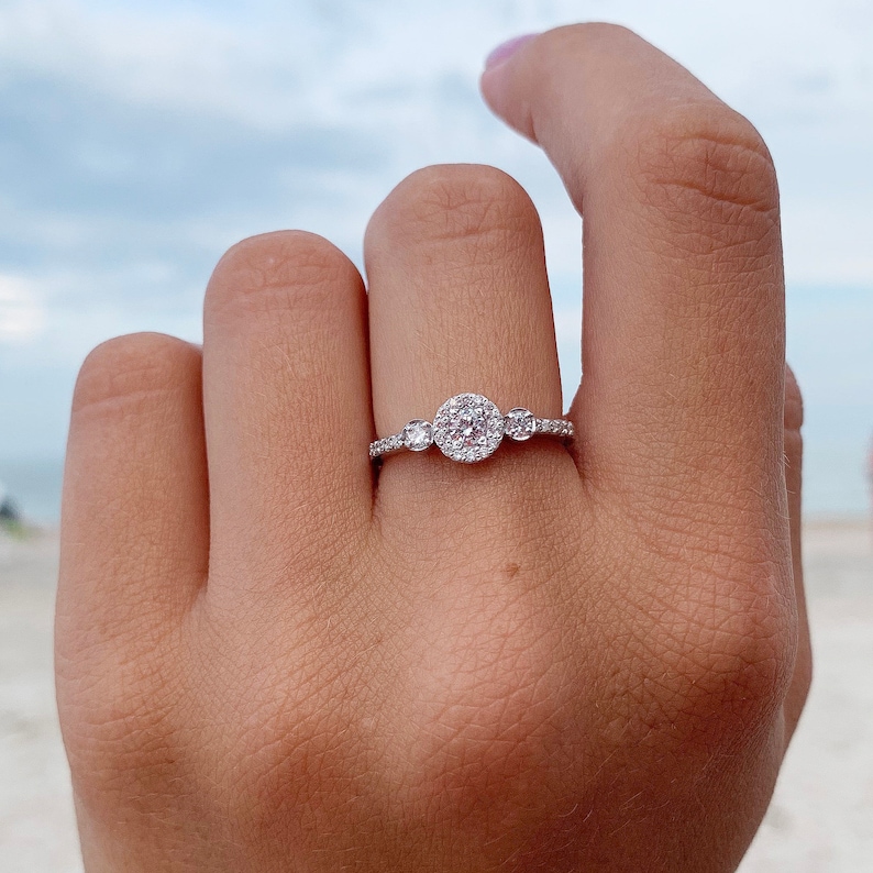 Simple & dainty sterling silver promise ring for her Small Etsy