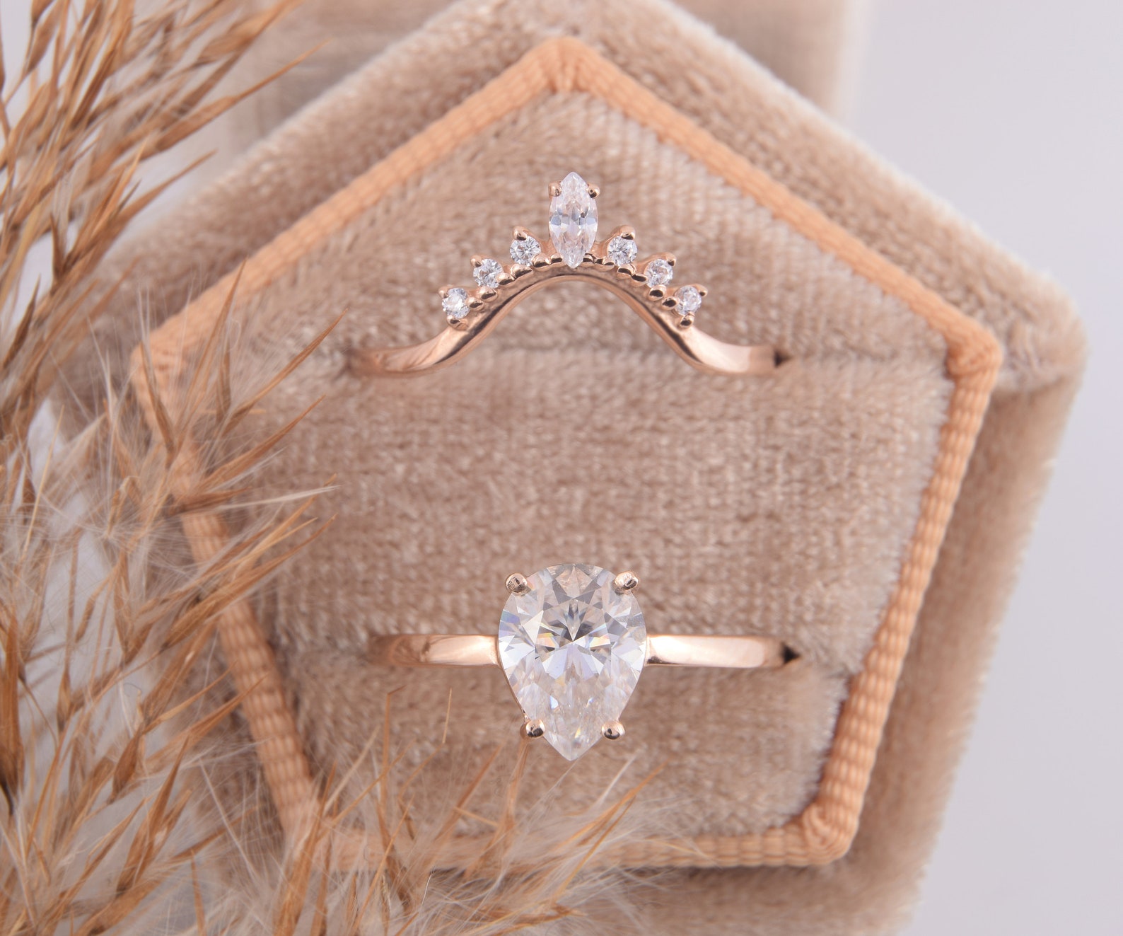 Unique Promise Rings Set for Her Simple & Dainty 14k Rose Etsy UK