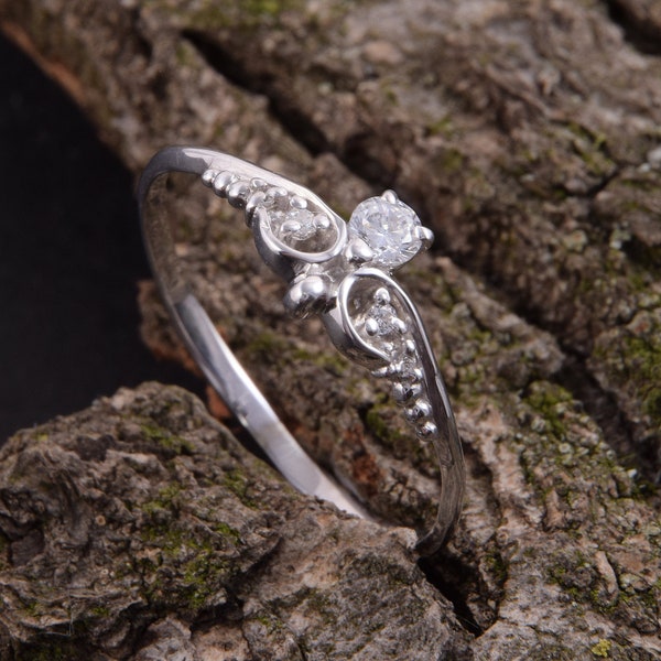Anillo art déco para mujer, anillo de promesa para ella, anillo elegante, anillo de filigrana, anillo de estilo antiguo, anillo para el día a día, anillo delicado, anillo victoriano