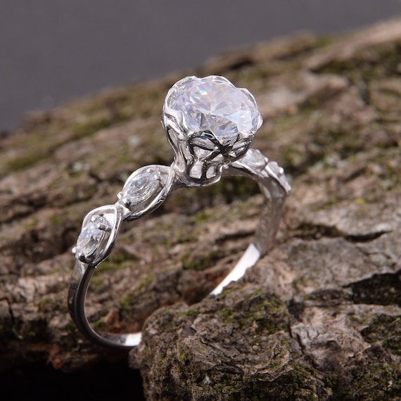 ct art deco engagement ring, Antique style ring, mm round cut ring,  Women promise ring, Filigree ring, Art deco ring,Victorian ring
