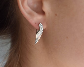 Silver women earrings, Wing earrings, Angel wing earrings, Modern earrings, Fancy earrings, Unique earrings,Pretty earrings,Earrings for her