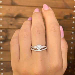2 Ringe Set, 2 Ringe für die Hochzeit, Art-Deco Ringe Set, 2 Ringe für die Hochzeit, Trauringe für die Braut, Ringe für die Braut, Ringe für die Braut