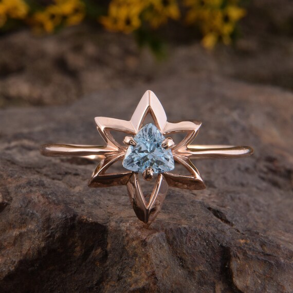 Anillo solitario estrella Anillo topacio Anillo de - Etsy España