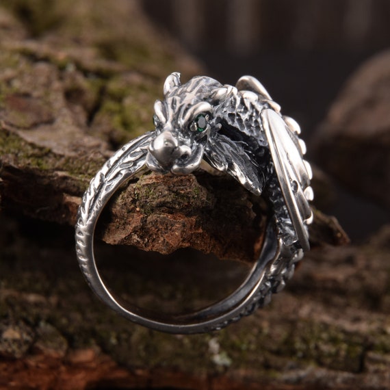 Oxidised Silver Dragon Ring For Him – GIVA Jewellery