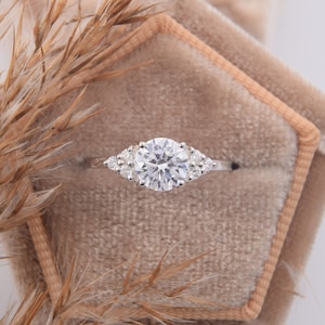 Unique antique style art deco wedding ring, Promise ring for her, Womens dainty 925 sterling silver victorian 1ct round cz engagement ring
