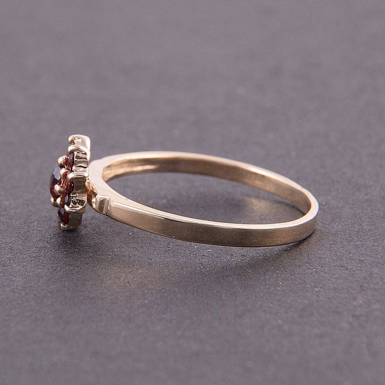 Promise ring Minimalist ring Tiny ring Garnet ring Gemstone ring Yellow gold ring Dainty ring Custom stone ring Birthstone ring