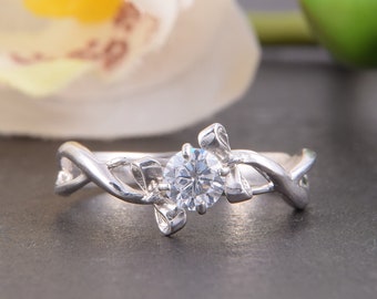 Solitaire ring, Unique engagement ring, Women engagement ring, Women promise ring, Bow ring, Promise ring for her, Silver promise ring