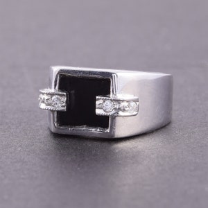 Black onyx ring, Signet ring, Onyx ring, Black stone ring, Men ring silver, Handsome ring, Square ring men, Silver signet ring