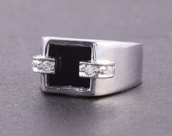 Black onyx ring, Signet ring, Onyx ring, Black stone ring, Men ring silver, Handsome ring, Square ring men, Silver signet ring