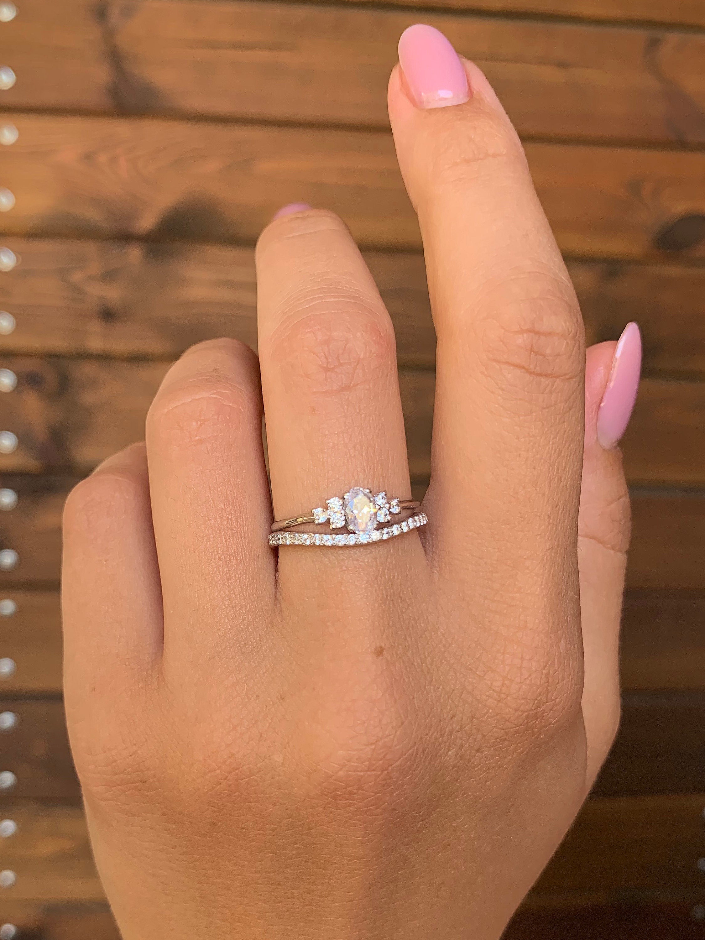 Tiny Wedding Rings Dainty Wedding Rings Bridal Rings Set Women