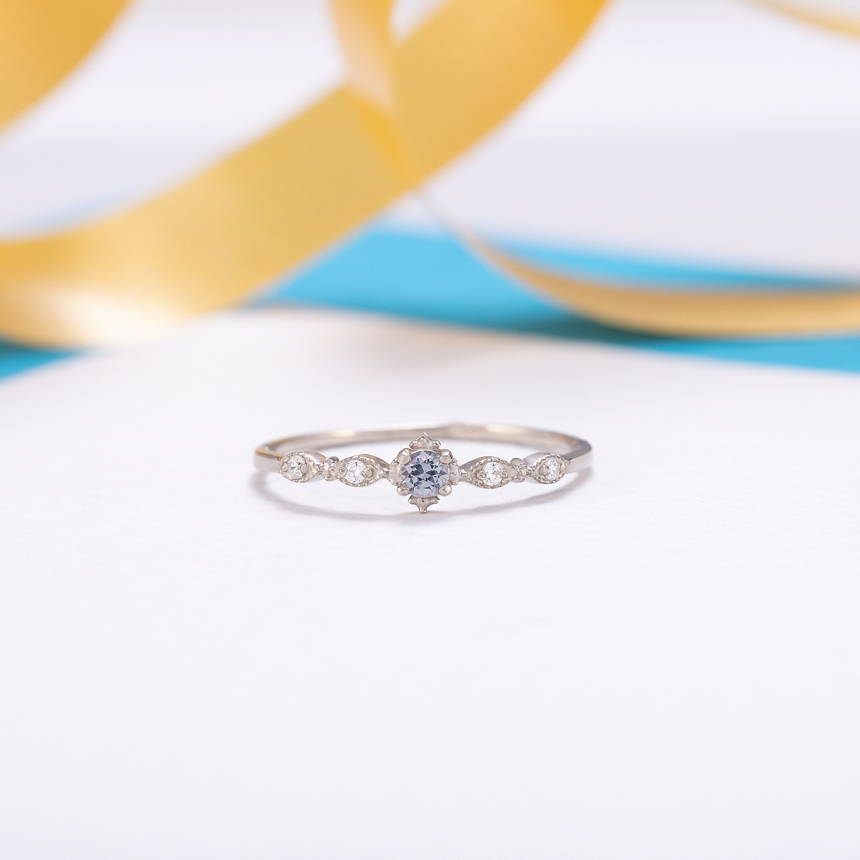 Dainty Gemstone Ring Etsy Singapore