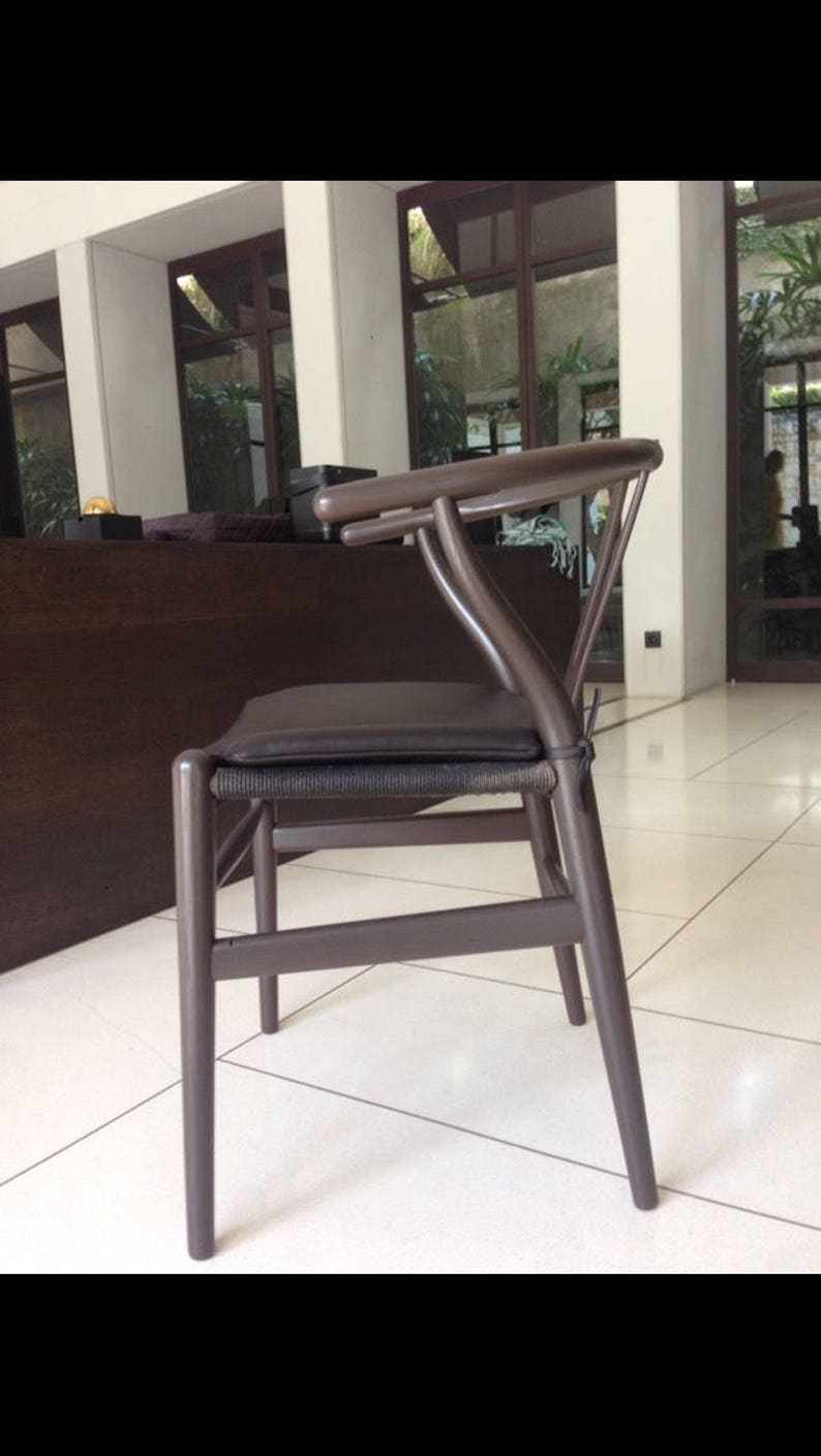 Dark Brown Leather Chair Pad Leather Chair Cover Modern Seat Etsy