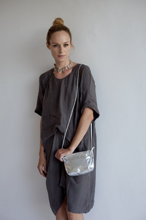 small silver evening bag