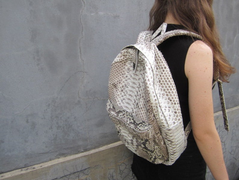 Natural Python Leather Backpack Unisex Backpack Hipster | Etsy