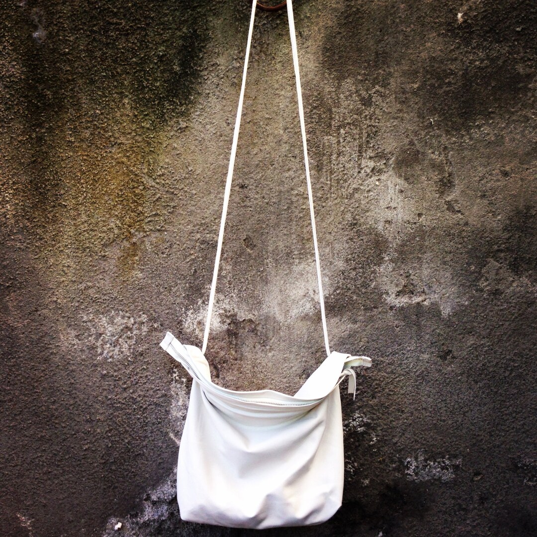 White Leather Crossbody Bag Slouchy Leather Purse Leather - Etsy