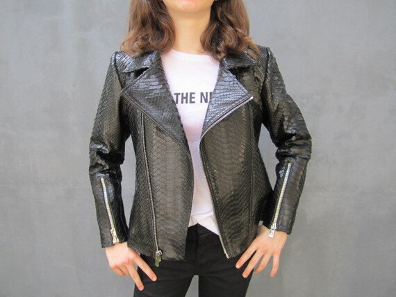 Buy Python Biker Leather Jacket