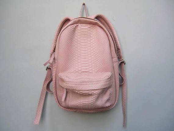 light pink leather mini backpack