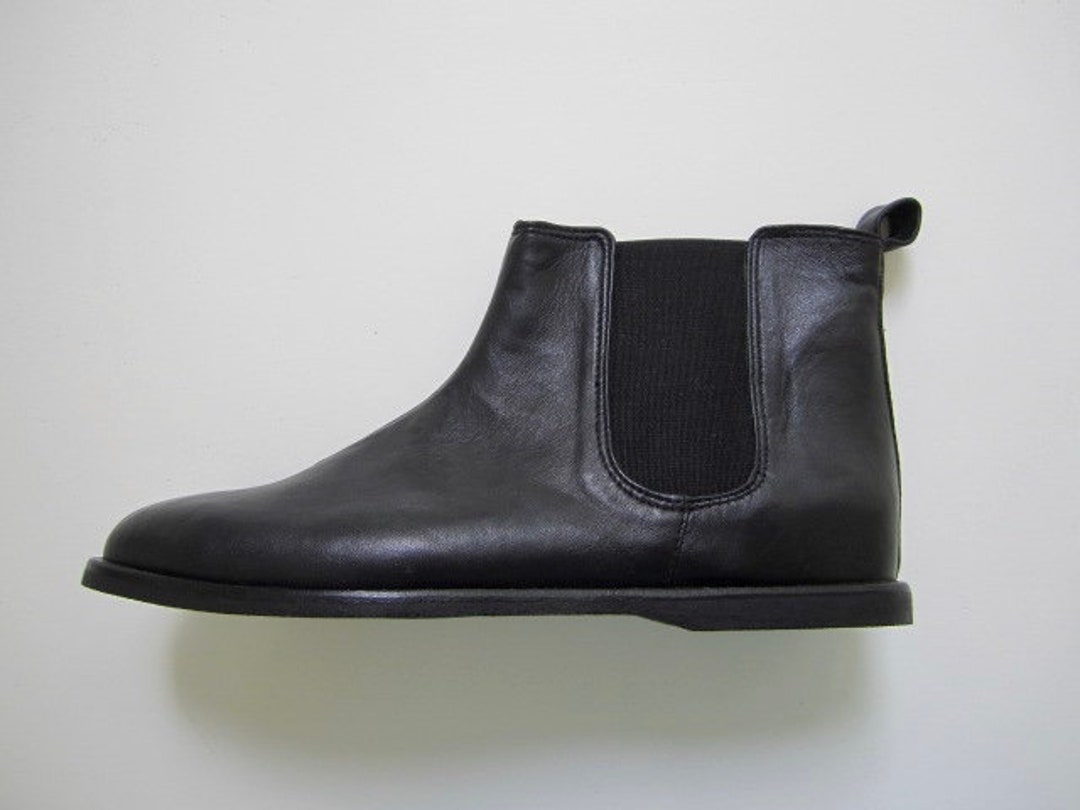 Black Leather Ankle Boots Women Leather Chelsea Boots Size 3 - Etsy