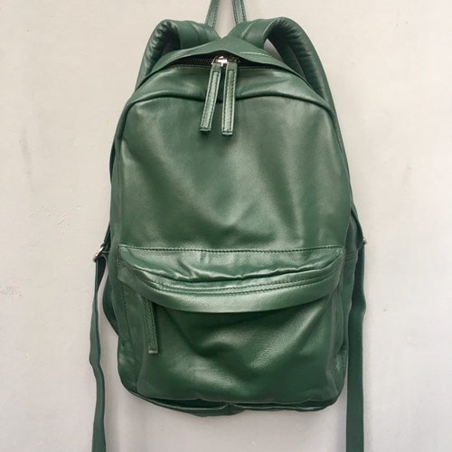 Dark Green Soft Leather Slouchy 