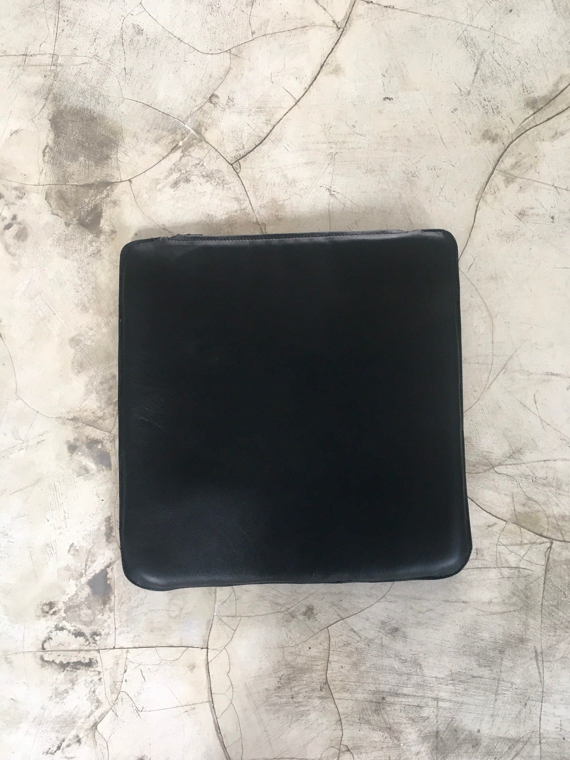 Black Leather Chair Pad Lamb Leather Seat Pad Modern Seat Etsy