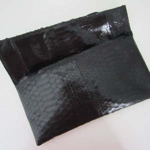 Black Python Leather Clutch Bag Leather Ladies Purse Python - Etsy