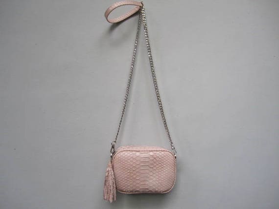 Blash Python piel Crossbody bolso con borla bolsa de mango de | Etsy