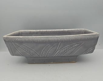Vintage romp VS F78 aardewerk geglazuurde grijze bladeren plantenbak MCM halverwege de eeuw