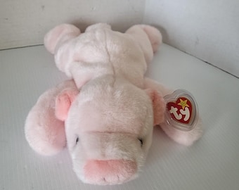 Peluche vintage Ty Beanie Buddies SQUEALER el cerdito, 1998