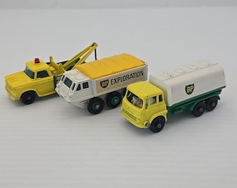 Matchbox Lesney BP-verkenningswagen, BP-tanker, lot sleepwagen