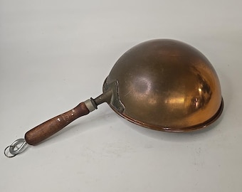 VTG Atlas Metal Spinning Co. Olla/Sartene/Cuenco de cobre pesado para hacer dulces, 10.5" de diámetro.