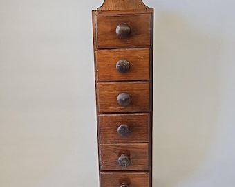 Vintage Holz Tee Gewürzschrank 6 Schubladen Apotheker Nähen Kunsthandwerk