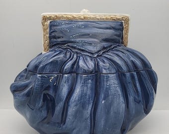 WCL Sapphire Blue Ceramic Cookie Jar