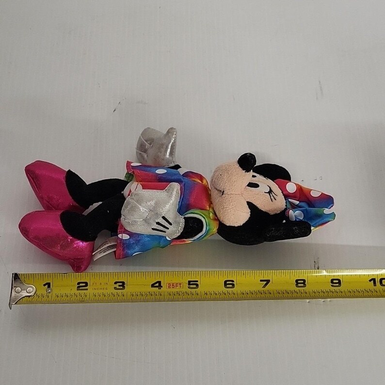 Disney's Ty Sparkle Minnie Mouse Rainbow Dress Stuffed Plush Animal Toy 9" Tall image 3