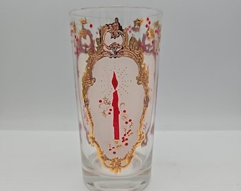 Culver kerstkaars Holly longdrinkglas 5,5" MCM