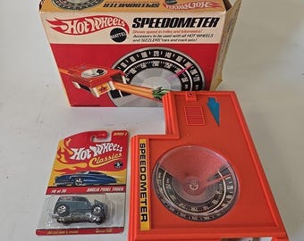 Vintage Mattel HOT WHEELS SNELHEIDSMETER 1969 in originele doos met bonuswagen