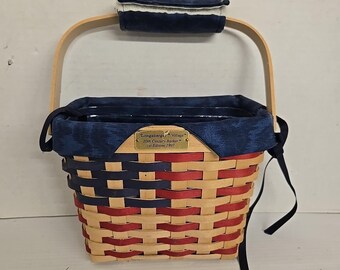 Longaberger 20th Century 1st Edition Americana Flag Basket Combo, Plastic Liner