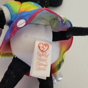 Disney's Ty Sparkle Minnie Mouse Rainbow Dress Stuffed Plush Animal Toy 9" Tall image 4