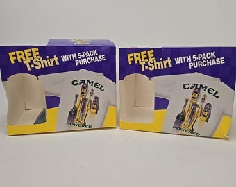 Camiseta vintage de los 90 Camel Smokin Joes Racing con bolsillo, talla XL para adulto, color blanco, fabricada en EE. UU., lote de 2