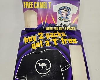 Camiseta VTG blanca CAMEL XL Groove Blender Big Vegas y lote de camisetas negras Camel