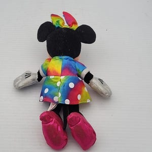 Disney's Ty Sparkle Minnie Mouse Rainbow Dress Stuffed Plush Animal Toy 9" Tall image 2