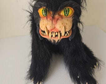 Vtg Paper Magic Group Scary Black Cat 2001 Plush Horror Decor Prop Witch Pet